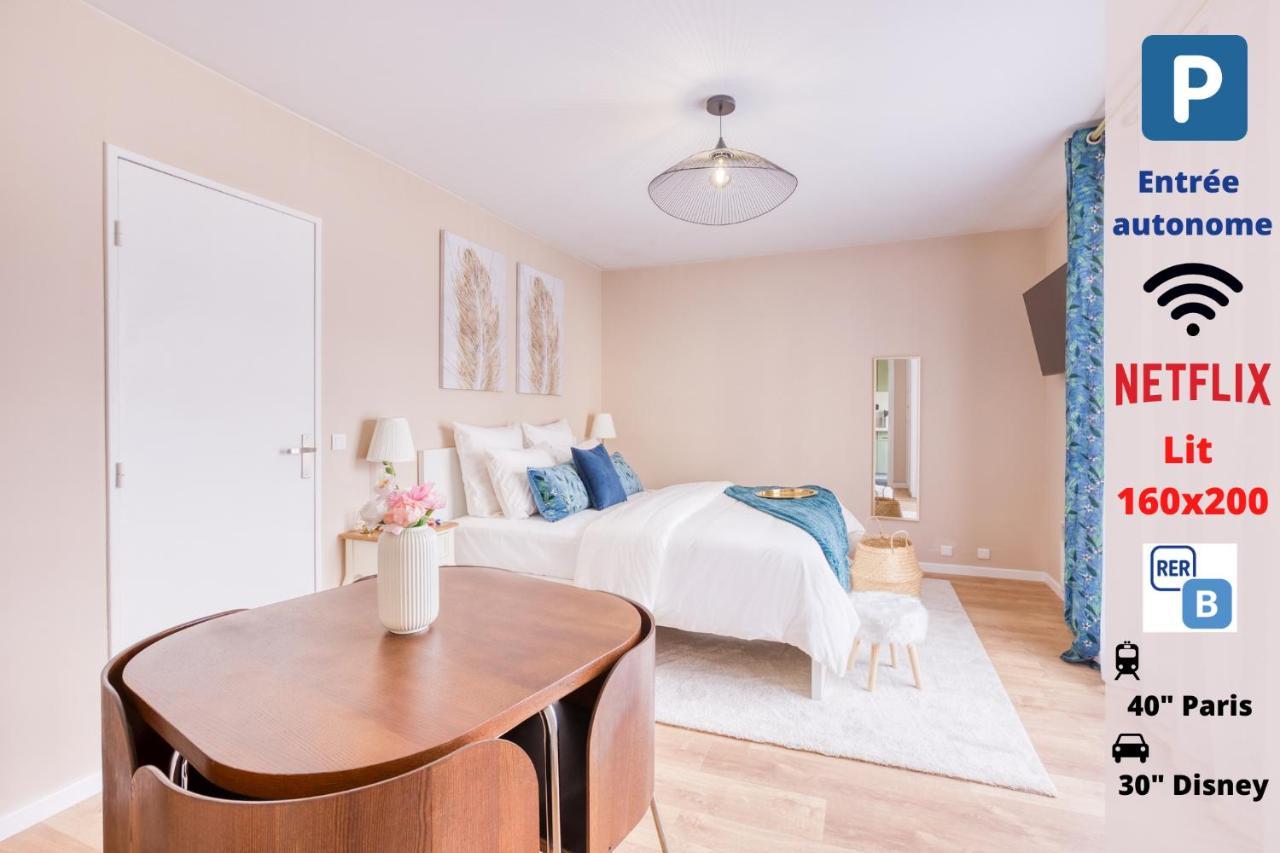 Studio Hotel - Lit King Size - Parking - Wifi - Proche Cdg Livry-Gargan Luaran gambar
